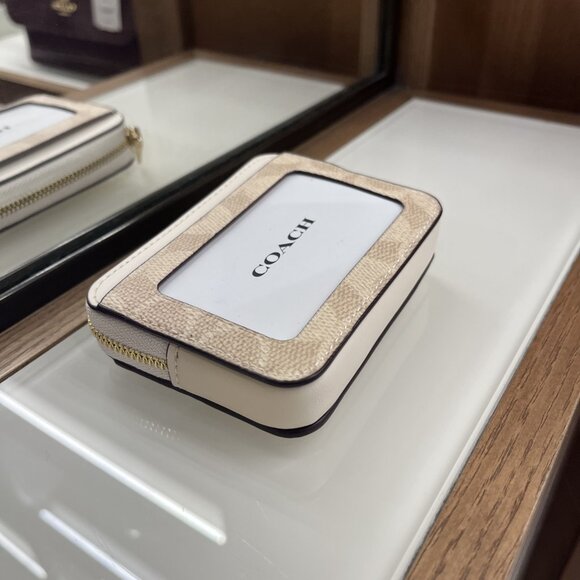 ZIP CARD CASE IN SIGNATURE CANVAS (COACH CW883 IMXDM) - Picture 5 of 6